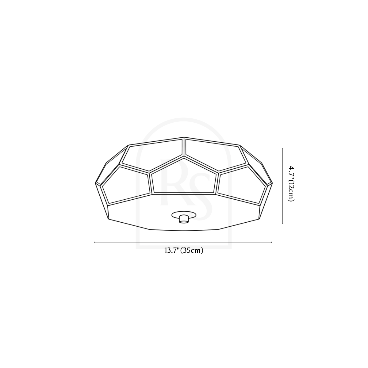 Zhumian Ceiling Lamp line drawing 1