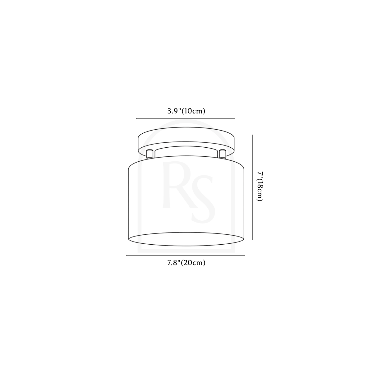 Zilt Ceiling Light line drawing 1