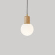 "Wooden holder spherical pendant light providing even illumination, enhancing both functionality and aesthetics in any space."