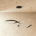Brown cylindrical pendant light with speckled cream circular