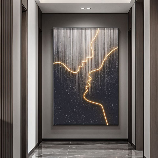 Arte iluminado de amor abstracto