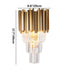 Adonia Wall Lamp with gold metal and clear glass in a layered design, measures 9.8"x17.7" (25x45cm).