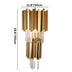 Gold and clear modern wall lamp, 11.8"x19.6", featuring vertical geometric design on a white background.
