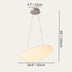 Chandelier light with an oval shape and white finish, measuring 19.6" x 4.7" x 59" on a white background.