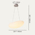 Ovoid white chandelier light, 15.7" x 4.7", suspended with cables against a white background. Height: 59".