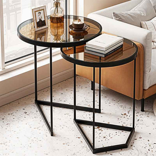 Akhek Modern Glass Coffee Table: Featuring a sleek tempered glass top and chrome-finished legs, this coffee table adds a contemporary touch to any living space.