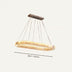 Modern oval chandelier in gold finish, measuring 39.4 inches, hanging against a white background.