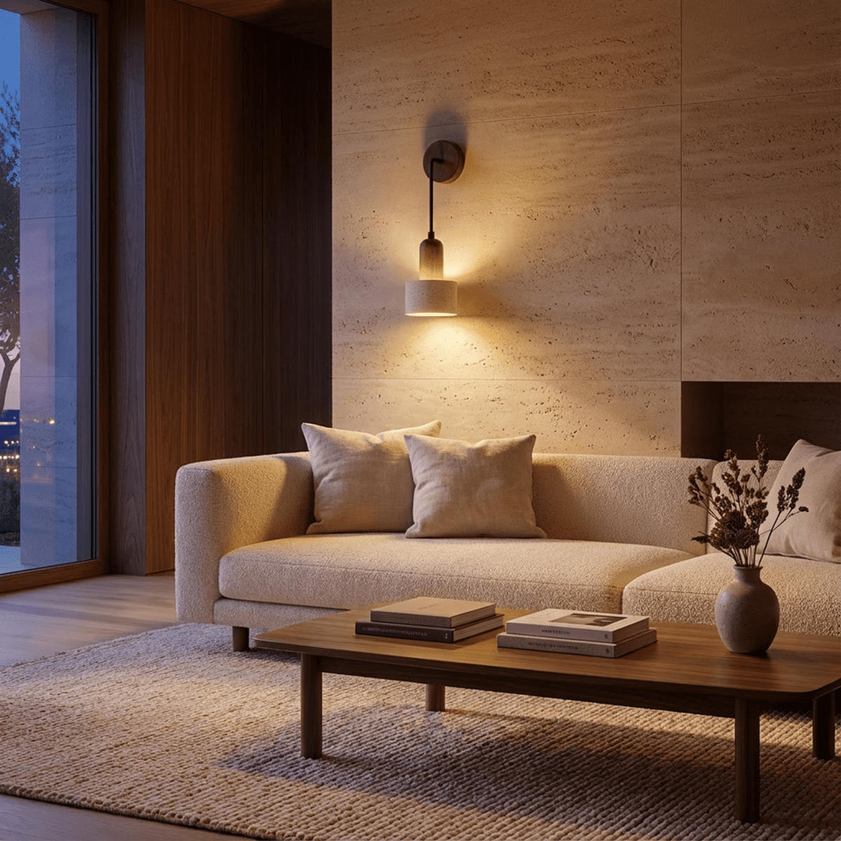 Aluria Travertine Wall Lamp - Residence Supply