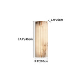 "Dimensions of a modern rectangular wall lamp made of cloud stone with vertical grooves."