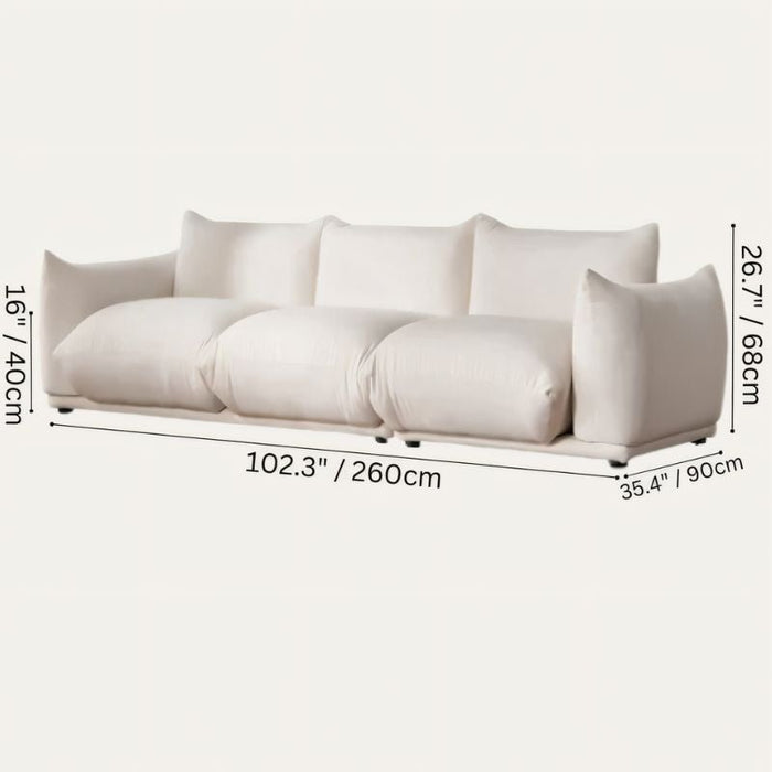 Aquilae Arm Sofa Size Chart