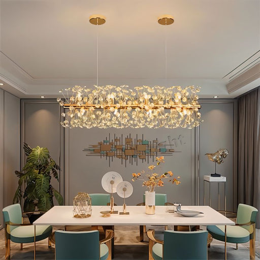 Arabella Crystal Linear Chandelier - Dining Room Lighting