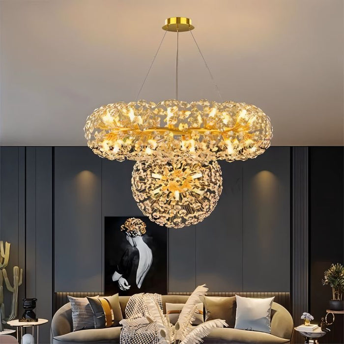 Arabella Crystal Tiered Chandelier - Living Room Lighting