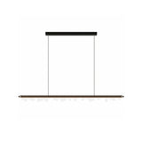 "Linear pendant light with a sleek aluminum frame and geometric acrylic diffusers, creating a dynamic skyline-inspired design."