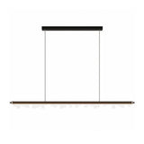 "Linear pendant light with a sleek aluminum frame and geometric acrylic diffusers, designed for modern interiors."