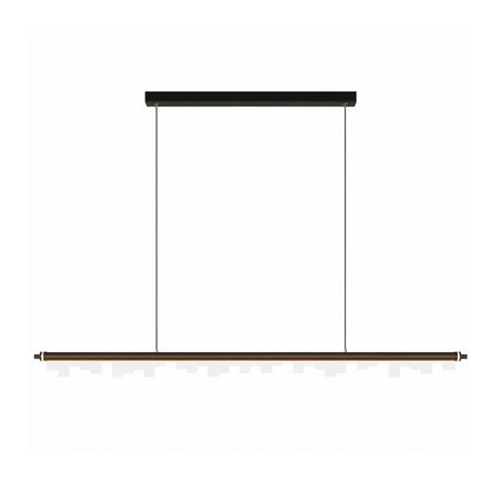 "Linear pendant light with a sleek aluminum frame and geometric acrylic diffusers, designed for modern interiors."