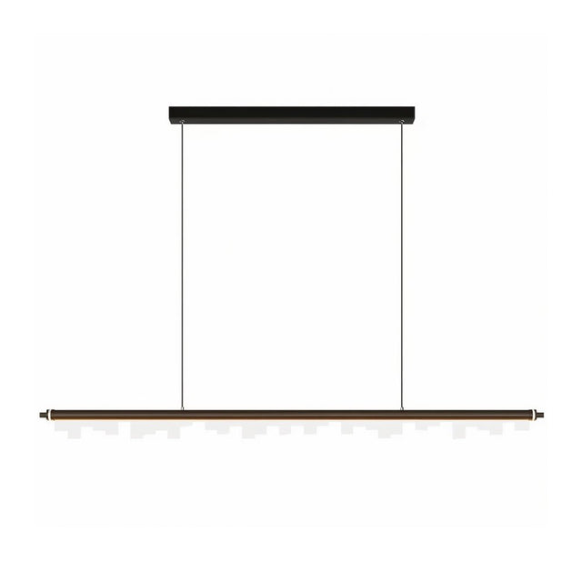 "Linear pendant light with a sleek aluminum frame and geometric acrylic diffusers, designed for modern interiors."