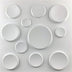 Arsnal Wall Panel featuring 3D circular patterns in white PVC, suitable for decorative wall panel applications.