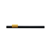 "A sleek black and gold aluminum pull bar isolated on a white background, suitable for modern cabinetry."