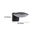 Black and white modern outdoor wall lamp with curved shade mounted on white background, 8.6" wide x 3.3" tall.