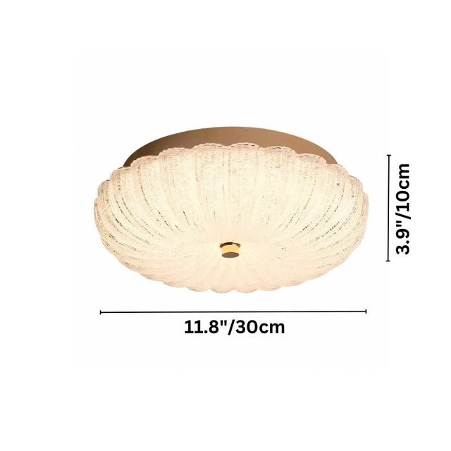 "Dimensions of an Aruma ceiling light, showing a diameter of 11.8 inches (30 cm) and a height of 3.9 inches (10 cm)."