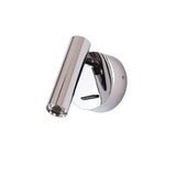 "A chrome aluminum wall lamp with an adjustable cylindrical head, shown against a white background."