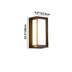 Modern bronze outdoor wall sconce with frosted glass panels, dimensions 4.9"W x 10.2"H, mounted on white background.