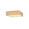"Rectangular minimalist fabric ceiling light fixture on a white background."