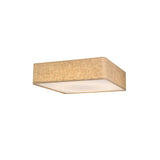 "Rectangular minimalist fabric ceiling light fixture on a white background."
