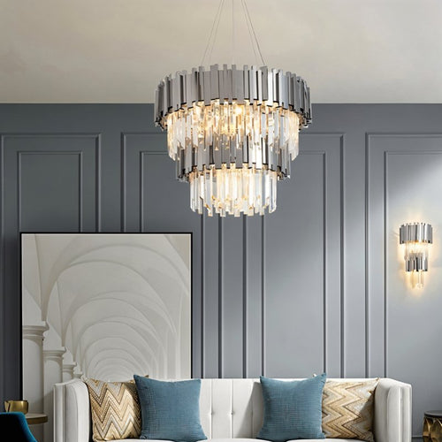 Astralis Tiered Round Chandelier - Living Room Lights