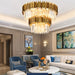 Astralis Tiered Round Chandelier - Modern Lighting for Living Room