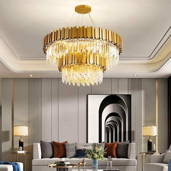 Astralis Tiered Round Chandelier - Living Room Lighting