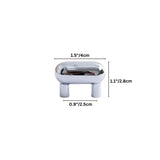 "Dimensions diagram of a capsule-shaped brass knob, showing measurements for width, height, and depth."