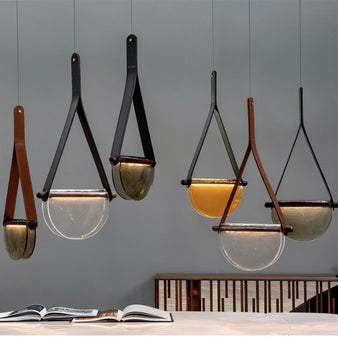 Avgi Leather Pendant Light - Contemporary Lighting