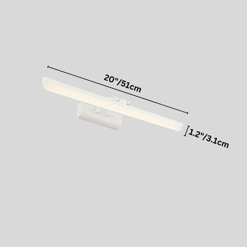 "An LED vanity light with labeled dimensions, showcasing its sleek design and 51cm length."