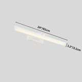 "An LED vanity light with labeled dimensions, showcasing its sleek design and 61cm length."