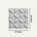 Bania Wall Panel with dimensions 20x20 inches (50x50 cm), highlighting its square shape and 3D floral design.
