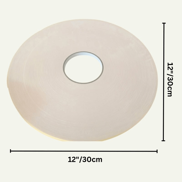 Adhesive tape roll for Bania Wall Panel installation, measuring 12 inches (30 cm) in diameter for secure wall attachment.