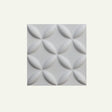 Close-up of a single Bania Wall Panel featuring a white 3D petal pattern, ideal for decorative wall applications.