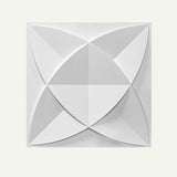 White Barku Wall Panel with 3D symmetrical pattern, perfect for contemporary wall decoration and PVC panel installations.