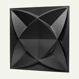 Black Barku Wall Panel with 3D geometric design, ideal for modern wall decor and accent paneling in interior design projects.