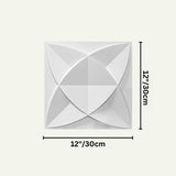 Barku Wall Panel in white with 12x12 inch dimensions, showing detailed size for PVC wall panel installation and design planning.