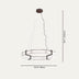 Modern circular pendant light with white alabaster shade and bronze metal frame, suspended from ceiling against neutral background.