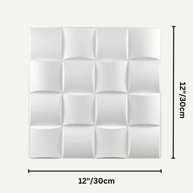 Boarda Wall Panel measuring 12x12 inches (30x30 cm), featuring a 3D PVC surface for stylish wall upgrades in home or office spaces.