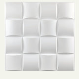 Boarda Wall Panel with 3D geometric design in white PVC, ideal for modern interior wall decoration and easy installation.
