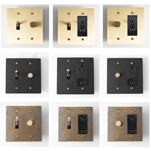 Brass Mixed Dimmer Switch (2-Gang) - Open Box - Residence Supply