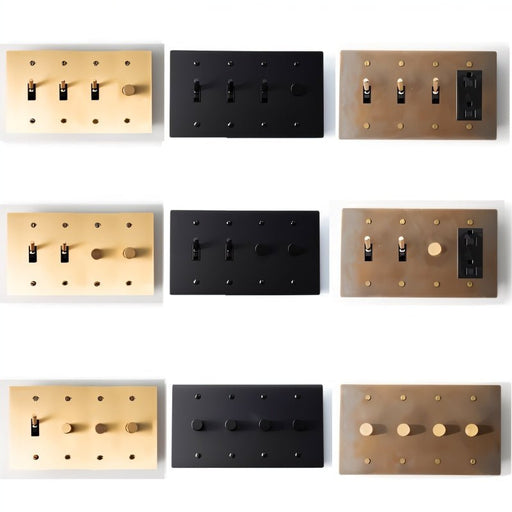 Brass Mixed Dimmer Switch (4-Gang) - Residence Supply