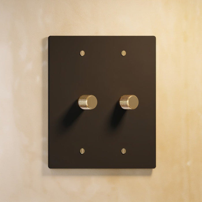 Brass Rotary Dimmer Switch (2-Gang) - Residence Supply