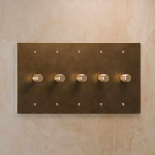 Brass Rotary Dimmer Switch (5-Gang) - Residence Supply