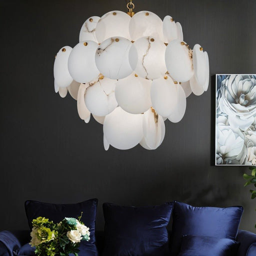 Caelum Alabaster Chandelier Light - Living Room Lights