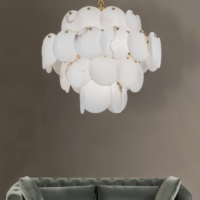 Caelum Alabaster Chandelier Light - Modern Lights for Living Room